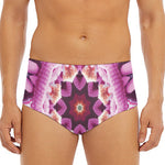 Pink Kaleidoscope Print Men's Triangle Swim Briefs