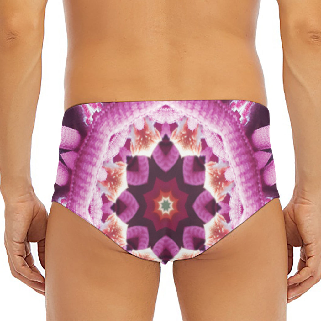 Pink Kaleidoscope Print Men's Triangle Swim Briefs