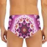 Pink Kaleidoscope Print Men's Triangle Swim Briefs