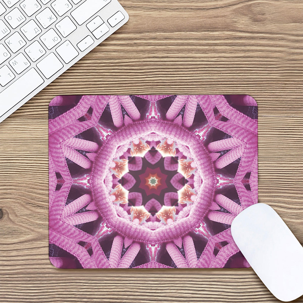 Pink Kaleidoscope Print Mouse Pad