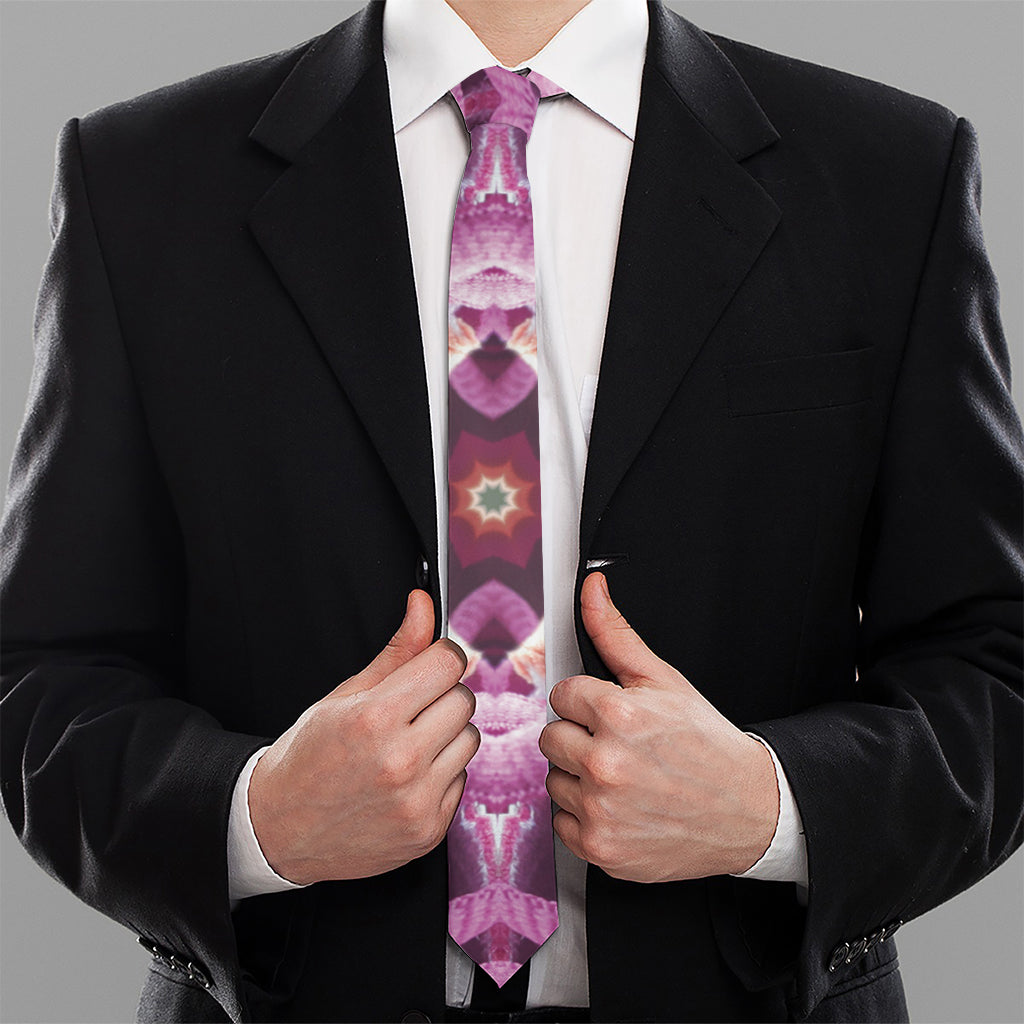 Pink Kaleidoscope Print Necktie