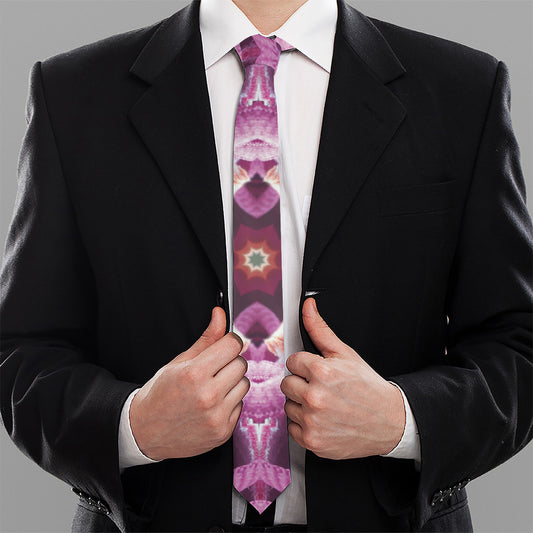 Pink Kaleidoscope Print Necktie