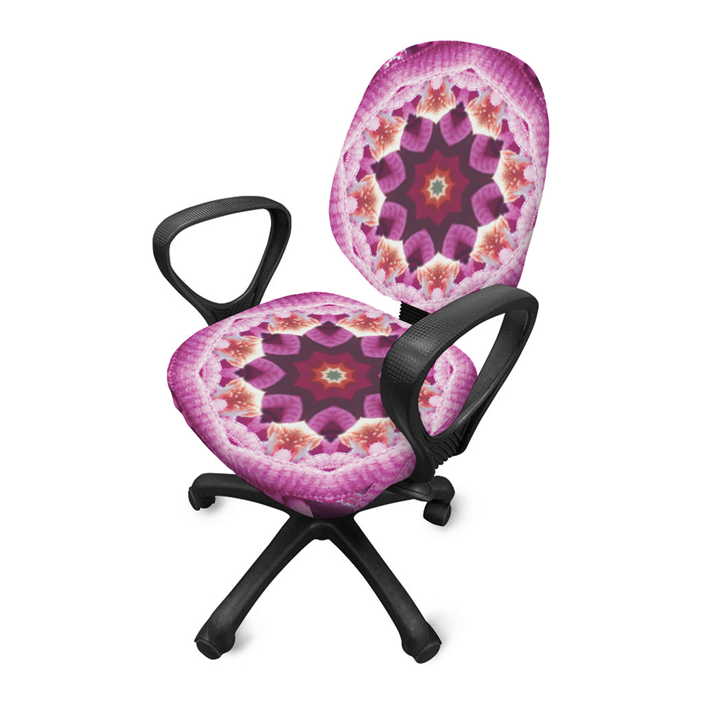 Pink Kaleidoscope Print Office Chair Cover