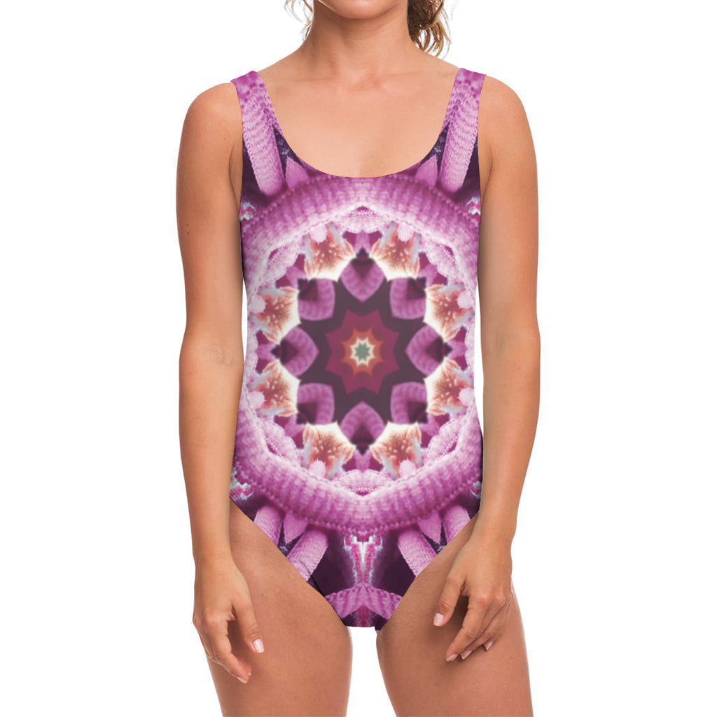 Pink Kaleidoscope Print One Piece Swimsuit