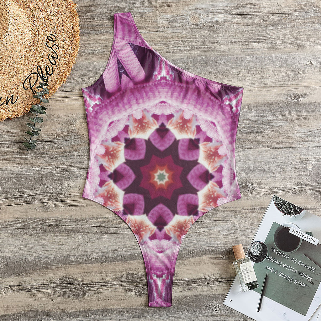 Pink Kaleidoscope Print One Shoulder Bodysuit