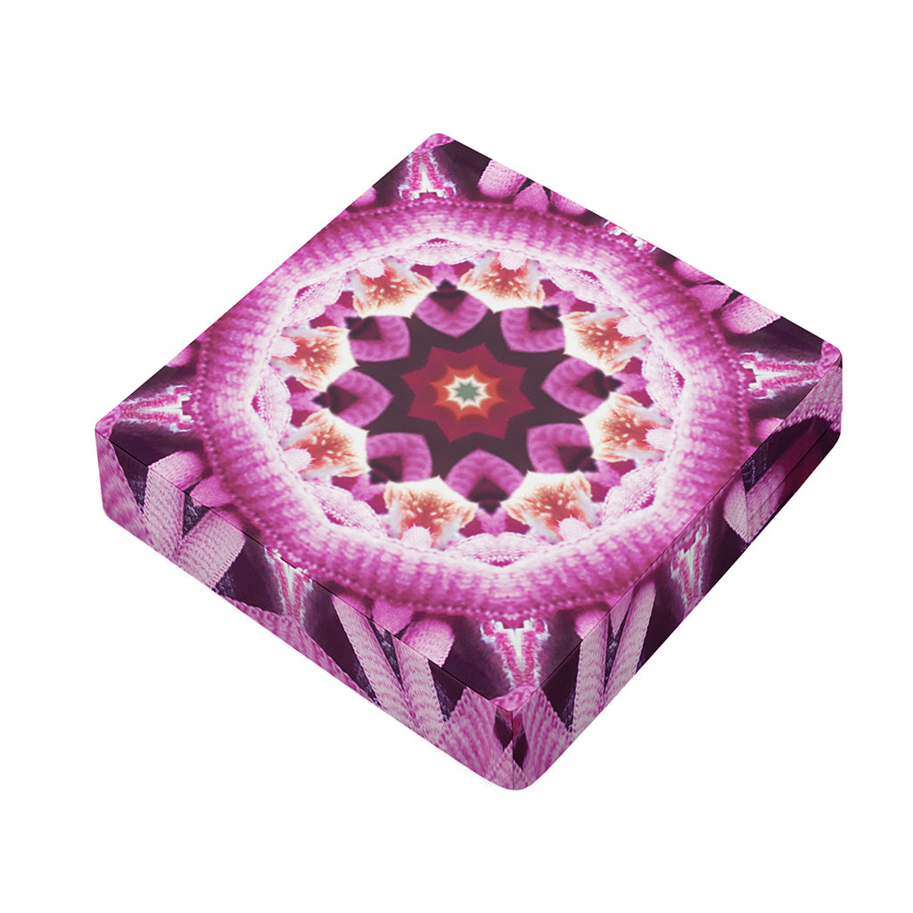 Pink Kaleidoscope Print Outdoor Seat Cushion Cover
