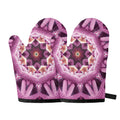 Pink Kaleidoscope Print Oven Mitts