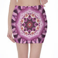 Pink Kaleidoscope Print Pencil Mini Skirt