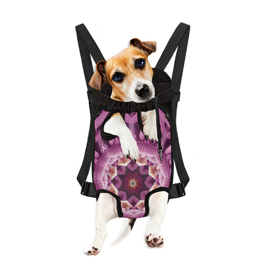 Pink Kaleidoscope Print Pet Carrier Backpack