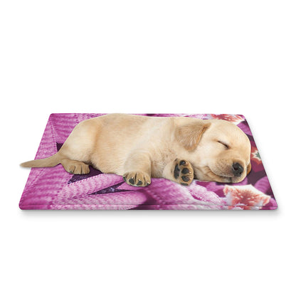 Pink Kaleidoscope Print Pet Cooling Mat Cover