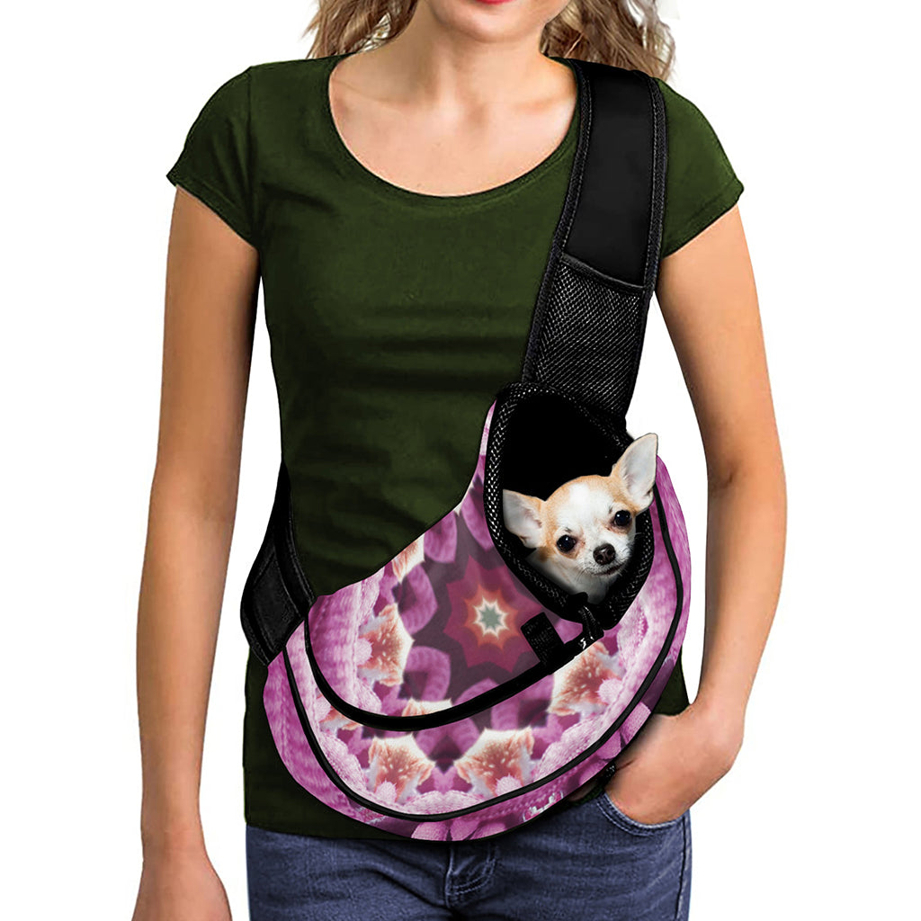 Pink Kaleidoscope Print Pet Sling Carrier