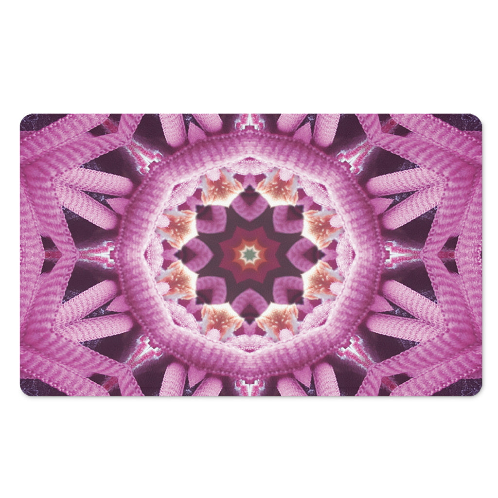 Pink Kaleidoscope Print Polyester Doormat