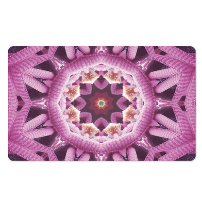 Pink Kaleidoscope Print Polyester Doormat