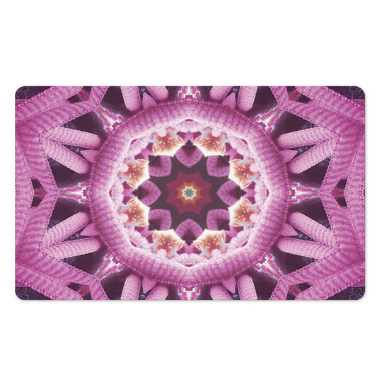 Pink Kaleidoscope Print Polyester Doormat