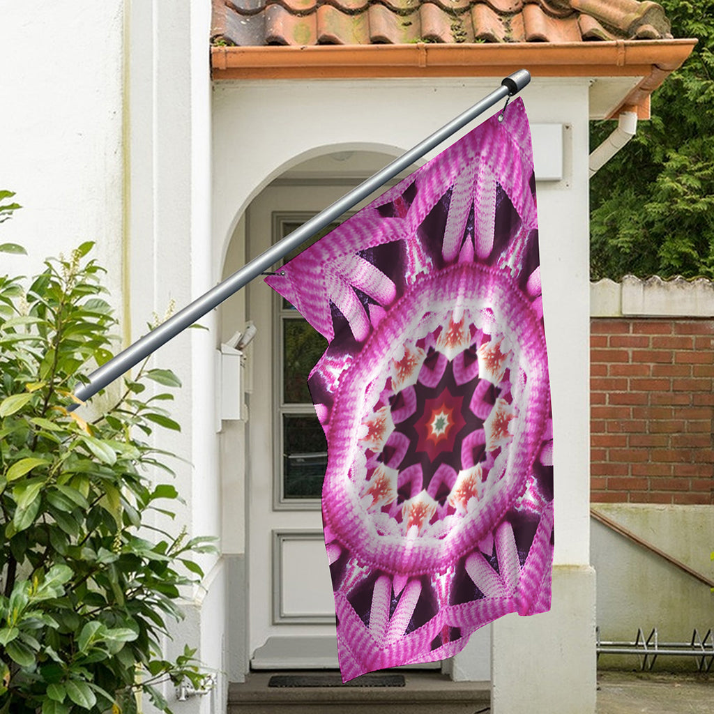 Pink Kaleidoscope Print Polyester Flag