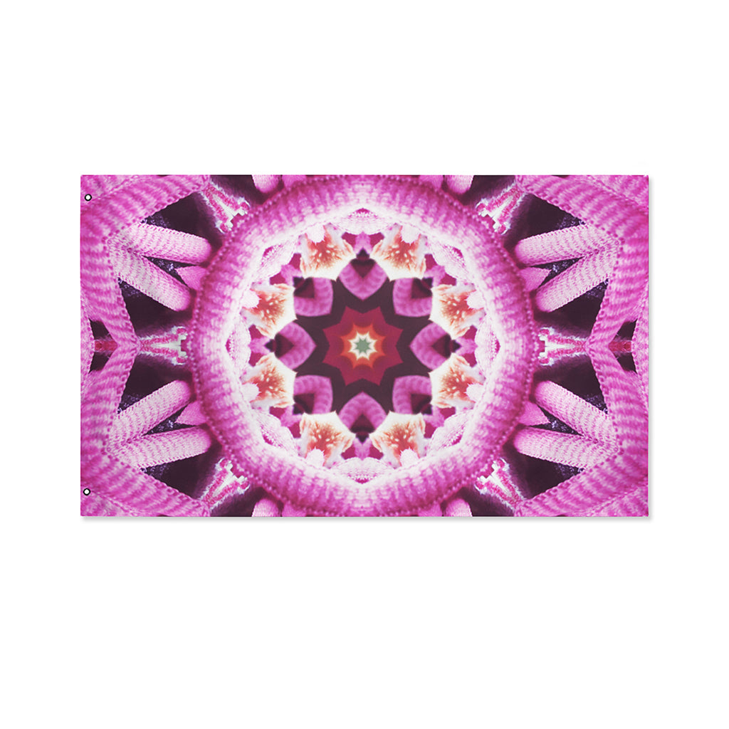 Pink Kaleidoscope Print Polyester Flag