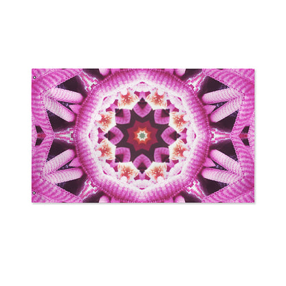 Pink Kaleidoscope Print Polyester Flag