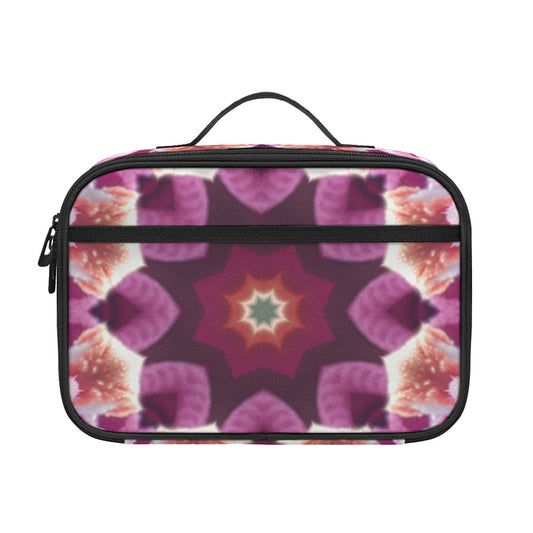 Pink Kaleidoscope Print Portable Lunch Bag