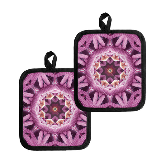 Pink Kaleidoscope Print Pot Holders