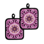 Pink Kaleidoscope Print Pot Holders