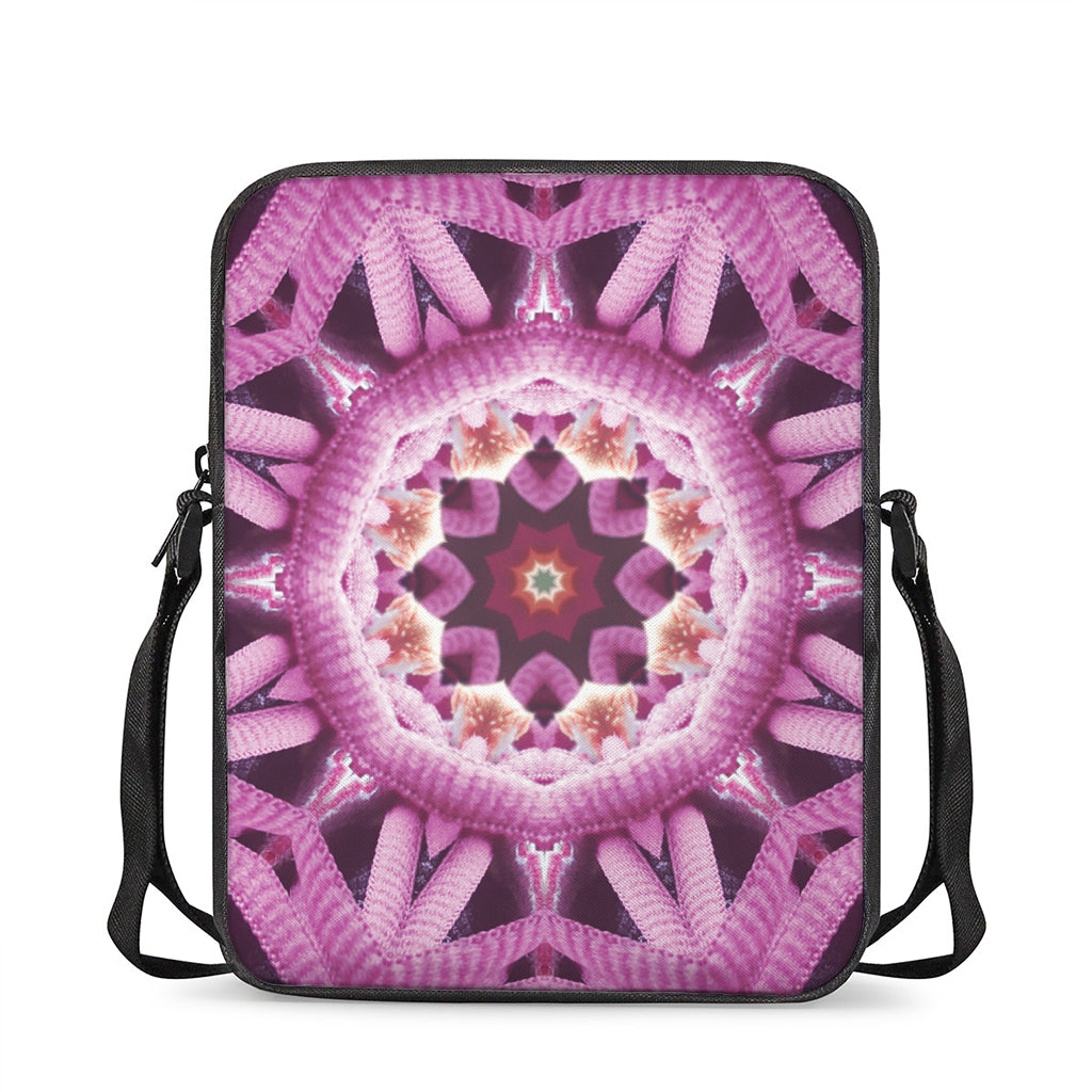 Pink Kaleidoscope Print Rectangular Crossbody Bag