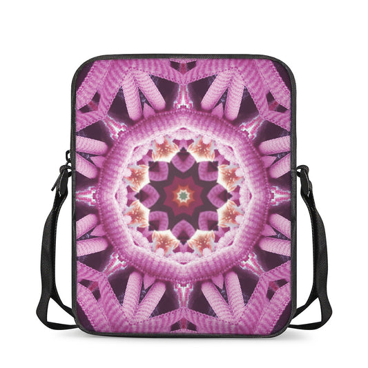 Pink Kaleidoscope Print Rectangular Crossbody Bag