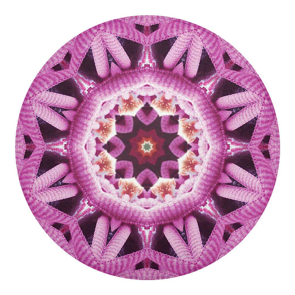 Pink Kaleidoscope Print Round Blanket