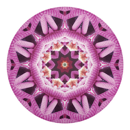 Pink Kaleidoscope Print Round Blanket