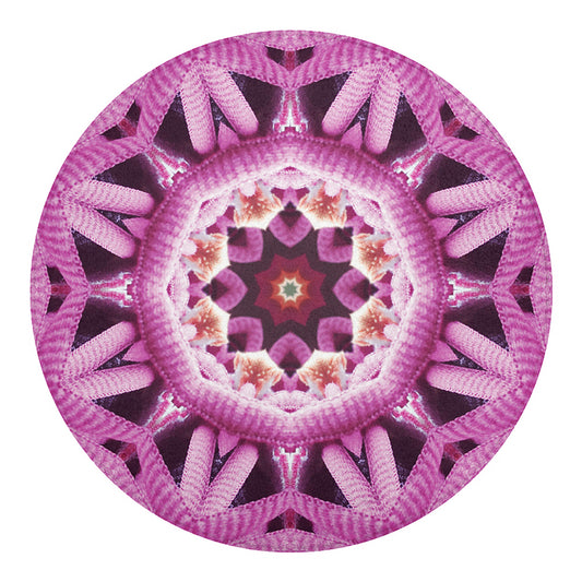 Pink Kaleidoscope Print Round Blanket