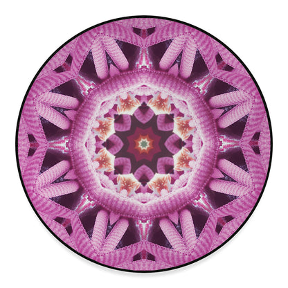 Pink Kaleidoscope Print Round Floor Mat