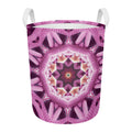 Pink Kaleidoscope Print Round Laundry Basket