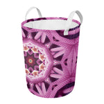 Pink Kaleidoscope Print Round Laundry Basket