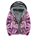 Pink Kaleidoscope Print Sherpa Lined Zip Up Hoodie