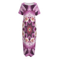 Pink Kaleidoscope Print Short Sleeve Long Nightdress