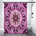 Pink Kaleidoscope Print Shower Curtain