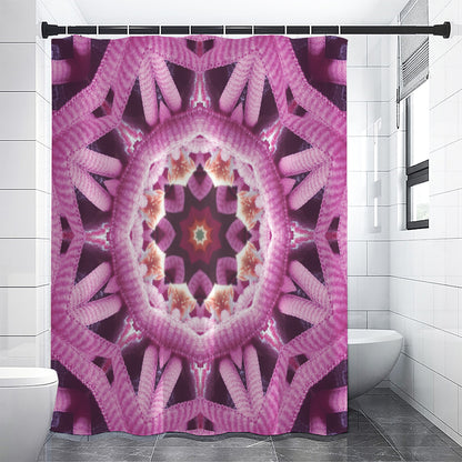 Pink Kaleidoscope Print Shower Curtain