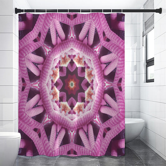 Pink Kaleidoscope Print Shower Curtain