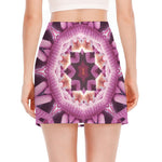 Pink Kaleidoscope Print Side Slit Mini Skirt