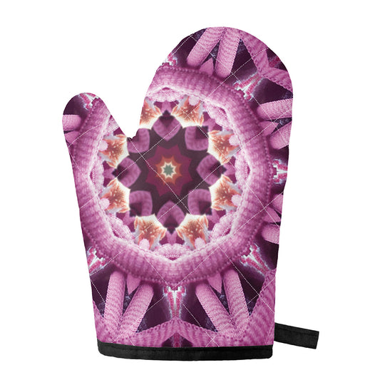 Pink Kaleidoscope Print Single Oven Mitt