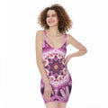 Pink Kaleidoscope Print Sleeveless Bodycon Dress
