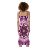 Pink Kaleidoscope Print Slim Fit Midi Cami Dress