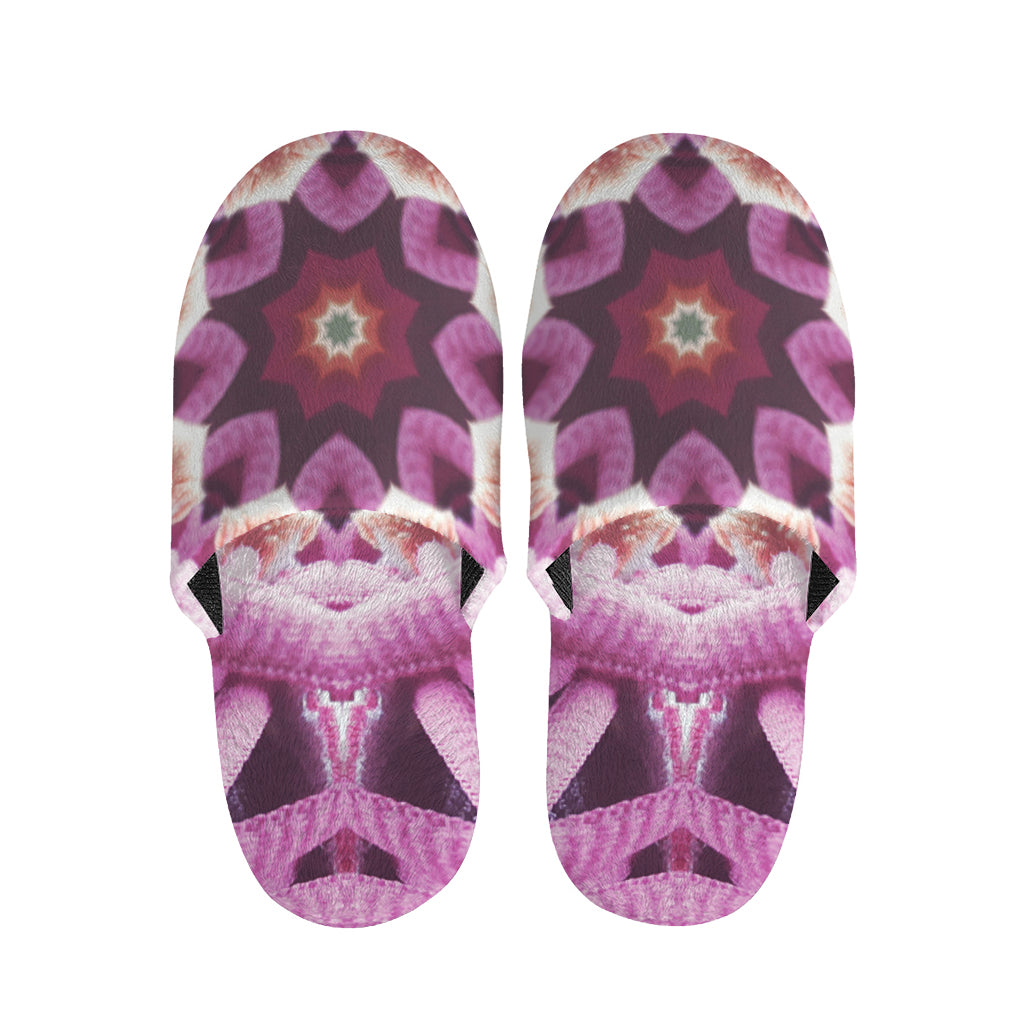 Pink Kaleidoscope Print Slippers