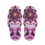 Pink Kaleidoscope Print Slippers