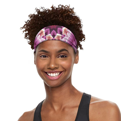 Pink Kaleidoscope Print Sports Headband