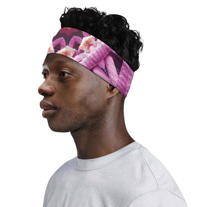 Pink Kaleidoscope Print Sports Headband