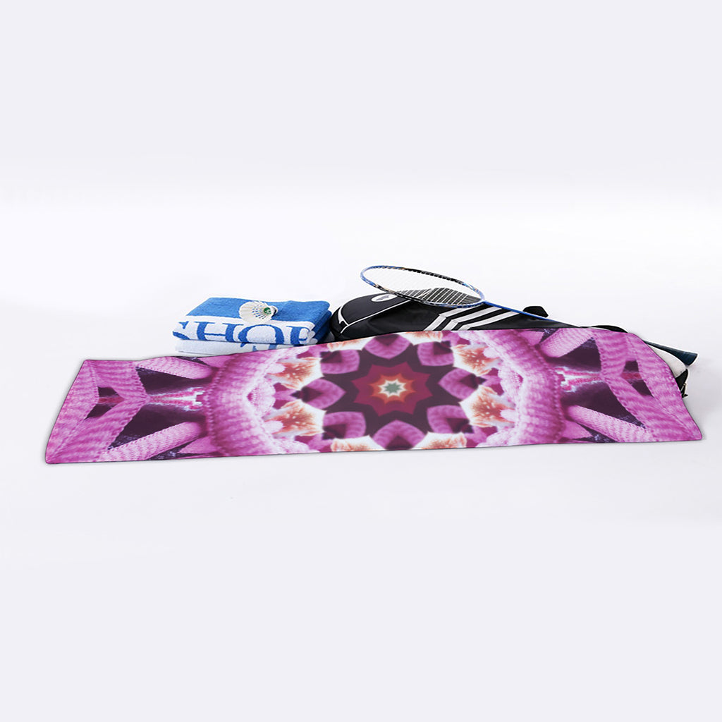 Pink Kaleidoscope Print Sports Towel