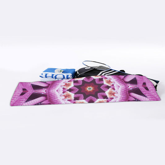 Pink Kaleidoscope Print Sports Towel