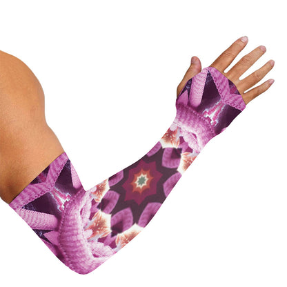 Pink Kaleidoscope Print Sun Protection Arm Sleeves