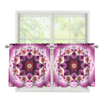Pink Kaleidoscope Print Tier Curtains