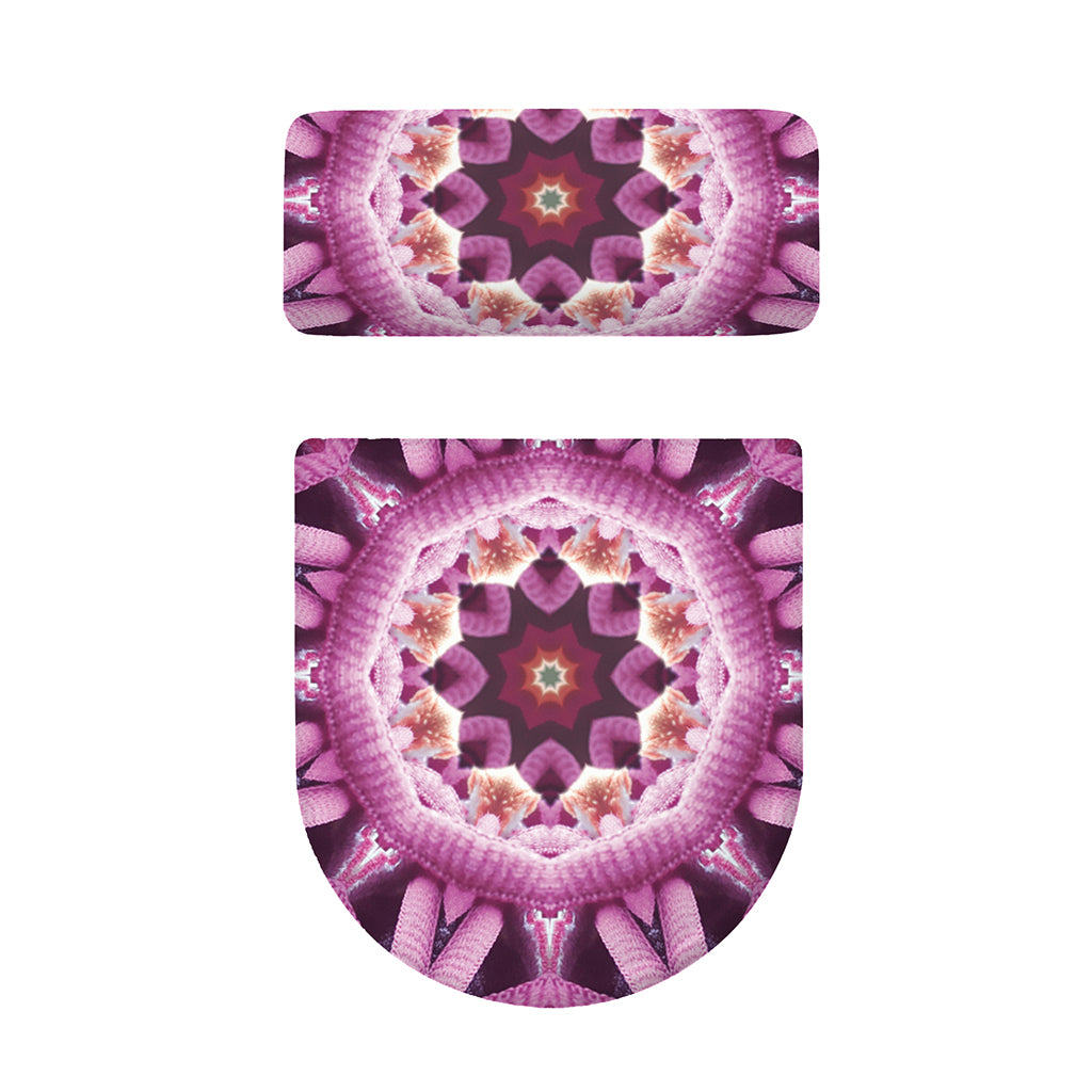Pink Kaleidoscope Print Toilet Lid And Tank Cover Set